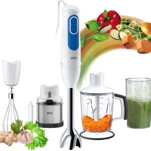 خلاط كأس لون أبيض 700 واط سرعتين رأسية معدنية MQ3048WH